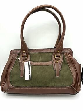 Vintage Kmart Accessories Olive Faux Suede Brown Shoulder Bag NOS Tags Y2K
